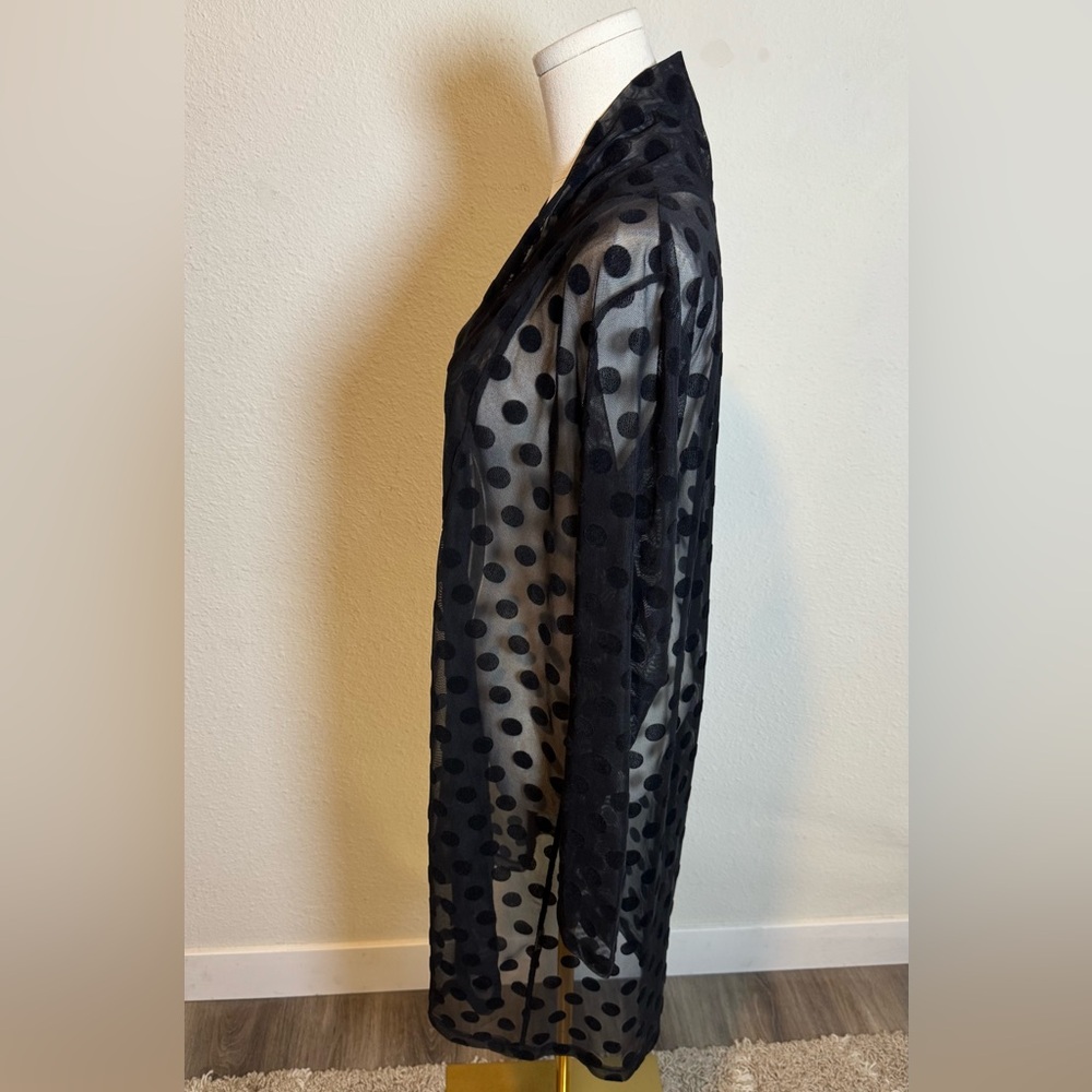 Robert Kitchen Sheer Black Polka Dot Mesh Jacket size Large - Picture 4 of 12